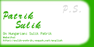 patrik sulik business card